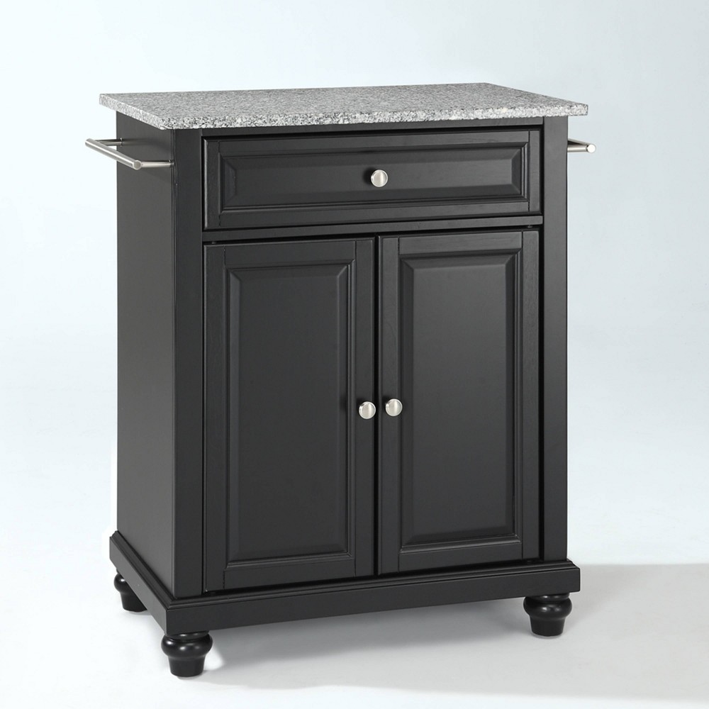 Photos - Kitchen System Crosley Cambridge Granite Top Portable Kitchen Island/Cart Black/Gray  