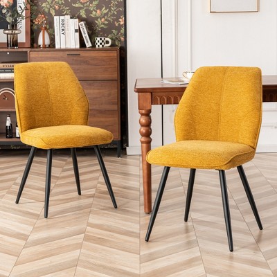 YOUNIKE Fabric Dining Chairs Set of 2 Mid Century Modern Upholstery Kitchen & Dining Room Chairs Armless Chair for Dining Table 20.08"Wx25.2"D