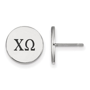 Black Bow Jewelry Sterling Silver Chi Omega Greek Life Stud Earrings - 1 of 3