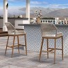 PURPLE LEAF 2 Pieces Bar Stools Patio Modern Rattan Barstools Aluminum Woven Tall Bar Chairs with Cushions for Outdoor Kitchen Island Garden - 2 of 4