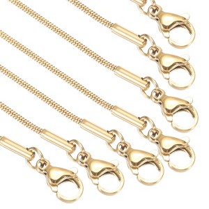 Unique Bargains Round Stainless Steel Charm Snake Chain Necklaces 12 Pcs - 1 of 4