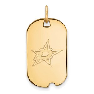 Black Bow Jewelry 14k Yellow Gold Plated Sterling Silver Dallas Stars NHL Pendant - 1 of 3