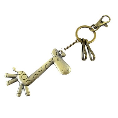 Unique Bargains Metal Giraffe Shape Pendant Gift Keychain Bronze Tone