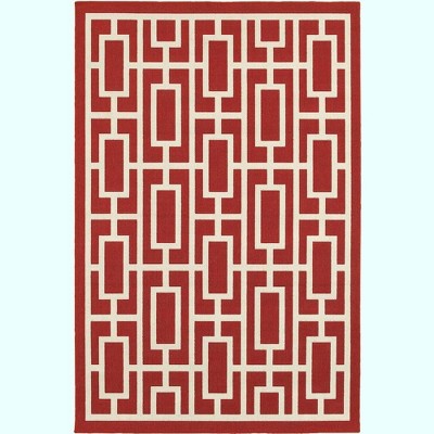 Oriental Weavers Meridian 9754R Red/ Ivory Indoor/Outdoor Area Rug - 1'10" x 2'10"