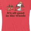 Women's - Peanuts - Snoopy Woodstock All Good In The Woods Short Sleeve Graphic T-Shirt - 2 of 4