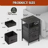 GALAXHERO Nightstand Set of 2 with Charging Station, End Table with 2 Fabric Drawers for Storage, Small Bedroom Dresser, Side Table for Living Room - 3 of 4