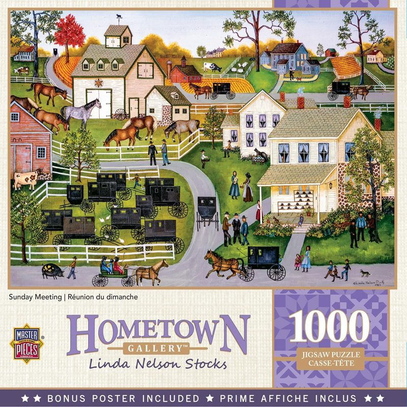MasterPieces Inc Hometown Gallery Sunday Meeting 1000 Piece Jigsaw Puzzle, 3 of 4