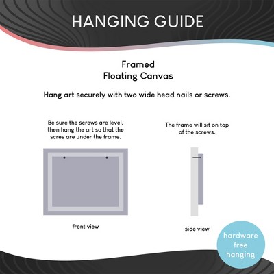 Countryside Grass Abstract Landscape Canvas Print in Black Frame