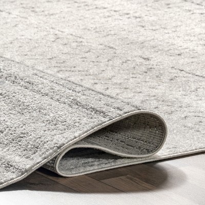 Nova Bohemian Gray Striped Synthetic 4' x 6' Area Rug