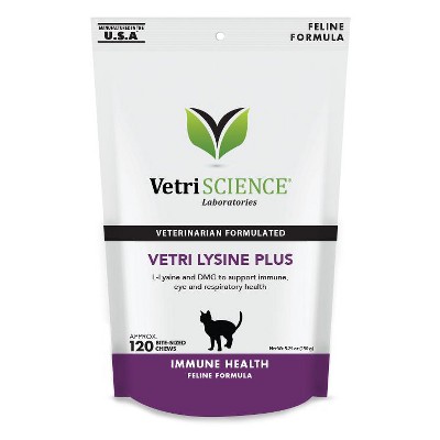 Vetriscience Laboratories Vetri-Lysine Plus Immune Support Cat Chews, 120 ct