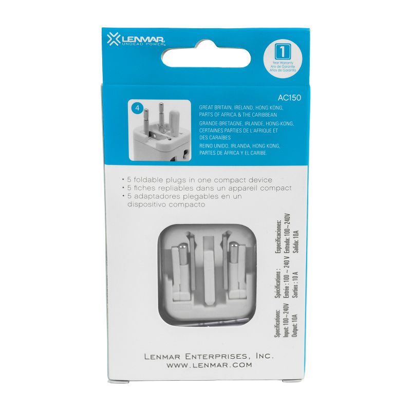 Lenmar TraveLite Ultracompact All-in-One Travel Adapter, 4 of 10