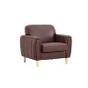 Serta Dublin Chair Brown: Faux Leather Upholstered, Tufted Back, Wood Legs - 4 of 4
