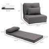 NicBex Polyester Convertible Lazy Sofa Chair with Adjustable Backrest,Folding Upholstered Lounge Chair,Modern Sofa Chair for Living Room - 3 of 4