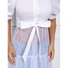 Women's Casual Mesh See Through Shirts Long Dresses with Belt V Neck Button Down Club Party Outfit - 4 of 4