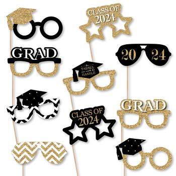 Big Dot Of Happiness 2024 Hello College Graduation Glasses - Paper Card  Stock Party Photo Booth Props Kit - 10 Count : Target