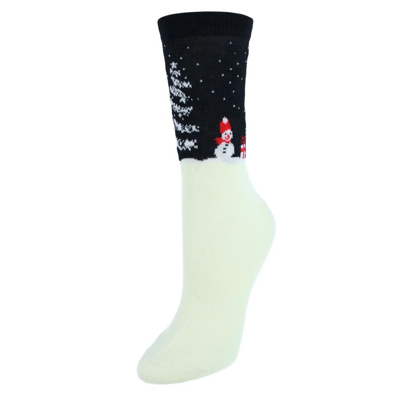 CTM Women's Christmas Holidays Crew Novelty Socks (3 Pair Pack), 3 of 5