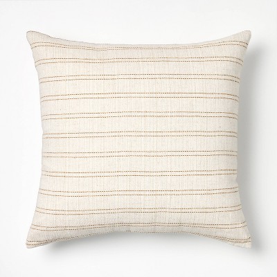Image of Oversize Woven Striped Square Throw Pillow Neutral/Dark Tan - Threshold™ designed with Studio McGee
