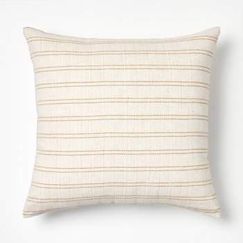 Woven Striped Throw Pillow Neutral/Dark Tan - Threshold™ designed with Studio McGee
