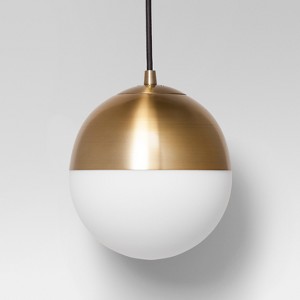 Glass Globe Pendant Ceiling Light Brass Lamp Only - Project 62