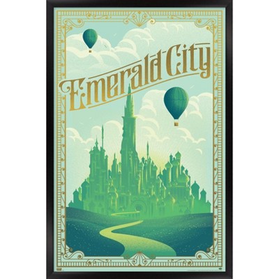 Trends International Wicked - Emerald City Framed Wall Poster Prints Black Framed Version 14.725" x 22.375"