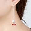 Cherry Threader Earrings for Women Red Agate Sterling Silver Ginger Lyne Collection - 3 of 4