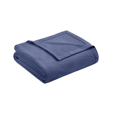 Navy Blue King Size Cotton Machine Washable Blanket