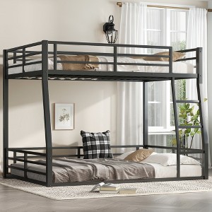 Lycvki Black Metal Bunk Bed for Teens and Adults, No Box Spring Needed - 1 of 4