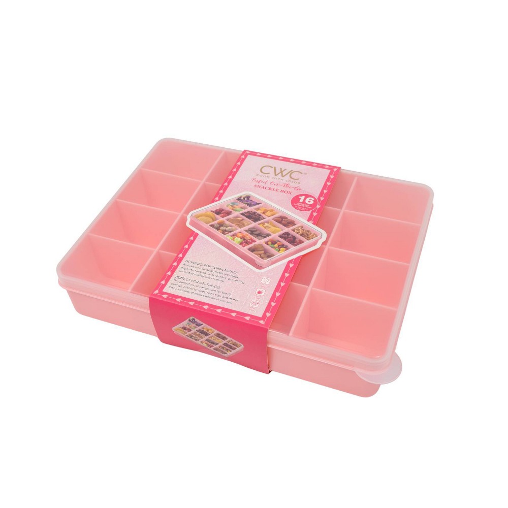 Cook With Color Valentine Snack Box with Adjustable Dividers Pink