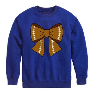 Boys' - Instant Message - Football Bow Graphic Long Sleeve Fleece Sweatshirt - 1 of 4