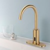 WOWOW 6.3 in. x 2.5 in. x 0.3 in. Stainless Steel Bathroom Sink Faucet Hole Cover Deck Plate Escutcheon in Gold - 2 of 4