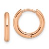 Chisel Stainless Steel Polished Rose IP-plated 2.5mm Hinged Hoop Earrings - 2 of 4
