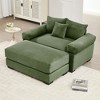 Aukfa Oversized 54.3" Modular Sectional Sofa with 1 Ottoman, Cream Corduroy, Thick Armrests, Ergonomic Cushions, Easy Assembly for Living Room - 4 of 4