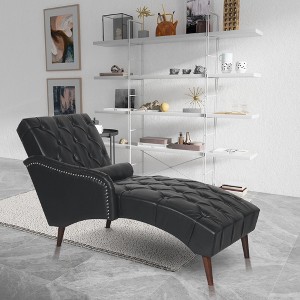 NicBex Modern Tufted Armless  Chaise Lounge Chair with Nailhead Design,Comfy Upholstered Accent Chair for Bedroom,Living Room,Office - 1 of 4