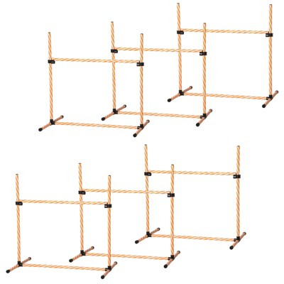 Adjustable Orange and White Dog Agility Training Set