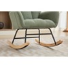 Vynxaria Green Modern Nursery Rocking Chair Upholstered Glider Chair - 3 of 4