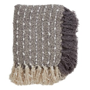 50"x60" Petite Pom Pom Throw Blanket Red - Saro Lifestyle - 1 of 3