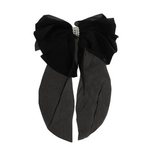 Unique Bargains Fashion Pearl Bow Hair Clips Hairdo Clip 1 Pc - 1 of 4