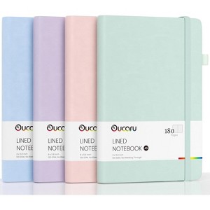 Lined Journal Notebook, 4 Pack, 180 Pages, A5 Journals for Writing, 100 GSM Thick Paper Business, School, Travel Supplies - 1 of 4