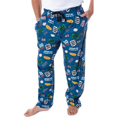 Peanuts Men's Good Grief! Allover Character Pattern Sleepwear Pajama Pants  (2X) Blue