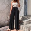 Coolmee Women's Wide Leg Pants High Waisted Palazzo Pants Work Casual Flowy Tie Knot Trousers with Pockets - 2 of 4