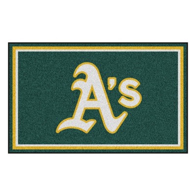 MLB Oakland Athletics 4'x6' A Logo Plush Area Rug - Green