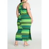 ELOQUII Women's Plus Size Mixed Stripe Ribbed Dress - 3 of 3