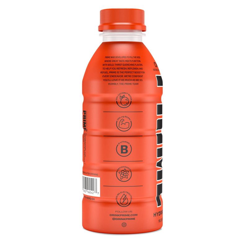 Prime Hydration Orange Sports Drink - 16.9 fl oz Bottle, 2 of 7