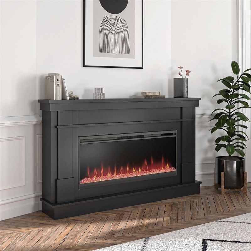 Waverly Wide Mantel with Linear Electric Fireplace and Crystal Ember Bed - Novogratz, 3 of 8