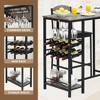 Kitchen Bar Table Set with Footrest, Table with 2 Upholstered Chairs, Dining Room Set for Counter Bar, Easy to Assemble for Small Space - 4 of 4