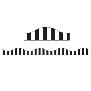 Ashley Productions Magnetic Border, Black Vertical Stripes on White, 12' (Pack of 10) - 1 of 1