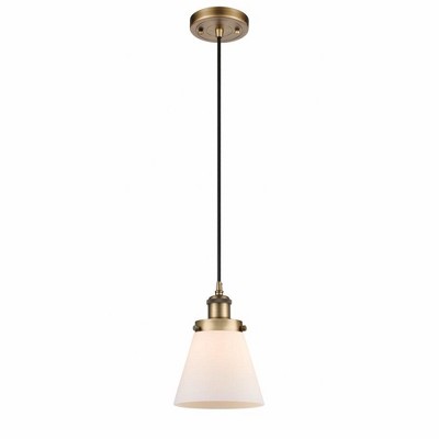 Cone - 1 Light Cord Hung Mini Pendant In Industrial Style-9 Inches Tall and 6 Inches Wide