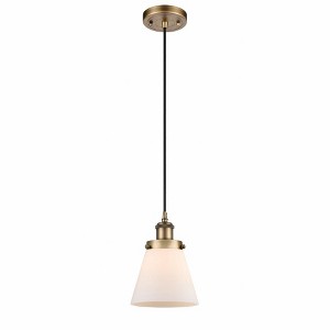 Cone - 1 Light Cord Hung Mini Pendant In Industrial Style-9 Inches Tall and 6 Inches Wide - 1 of 1