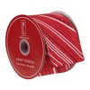 Northlight Red and White Striped Christmas Wired Craft Ribbon 2.5" x 10 Yards - 3 of 3