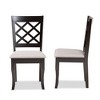 2pc Fabric Upholstered and Wood Dining Chair Set - Baxton Studio - 3 of 4